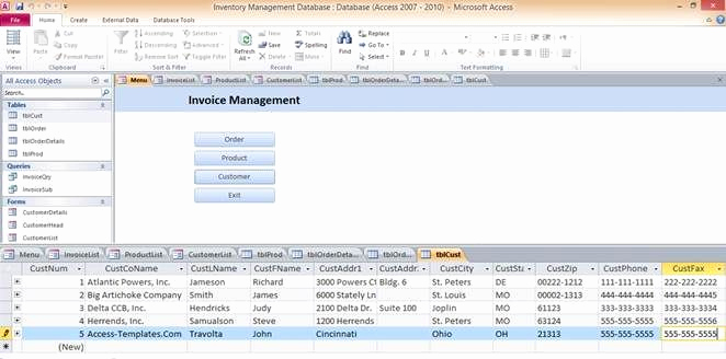 Microsoft Access Invoice Template Lovely Access Database Inventory Management Templates