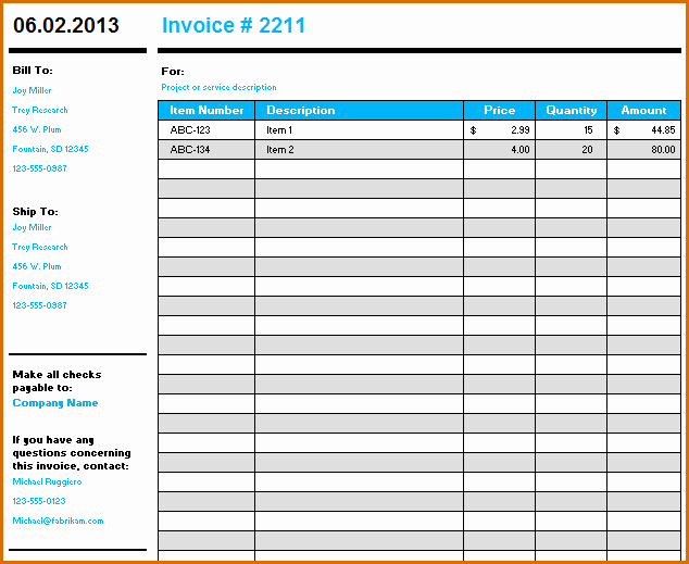 Microsoft Access Invoice Template New 10 Microsoft Excel Invoice Template