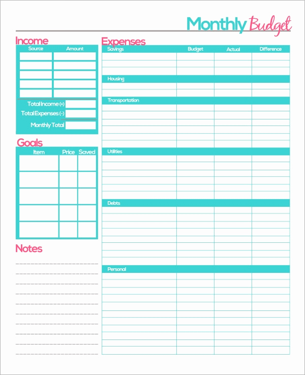 Microsoft Excel Budget Template Best Of Free 23 Sample Monthly Bud Templates In Google Docs
