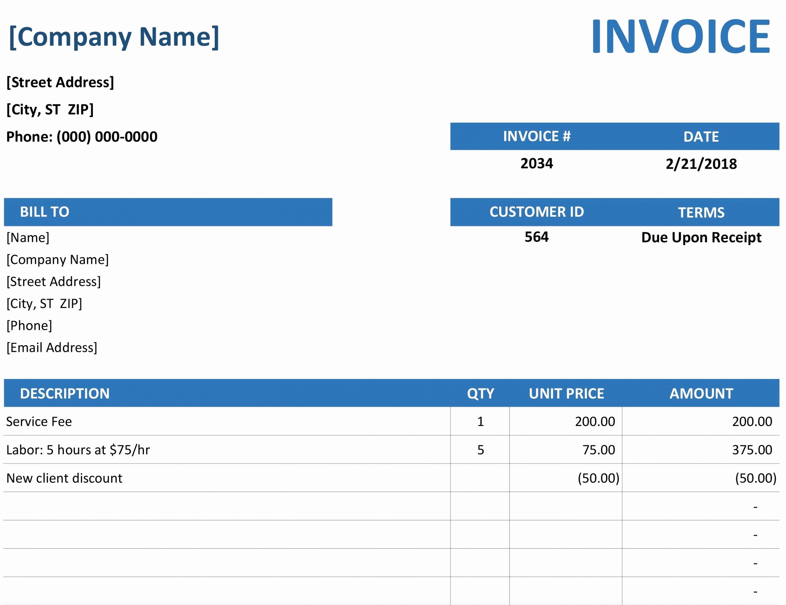 Microsoft Invoice Template Free Luxury Microsoft Fice Invoice Template