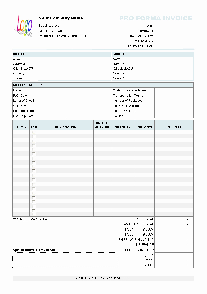 Microsoft Invoice Template Free Unique Free Proforma Invoice Template Invoice Manager for Excel