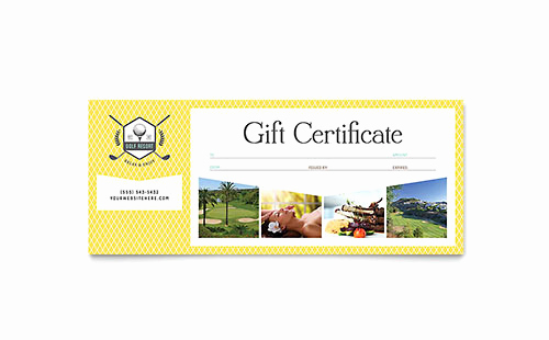 Microsoft Publisher Certificate Template Beautiful Golf Resort Gift Certificate Template Word &amp; Publisher