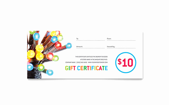 Microsoft Publisher Certificate Template Best Of Christmas Lights Gift Certificate Template Word &amp; Publisher