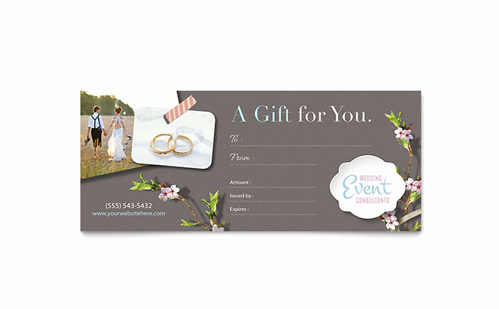 Microsoft Publisher Certificate Template Fresh Wedding Planner Gift Certificate Template Word &amp; Publisher