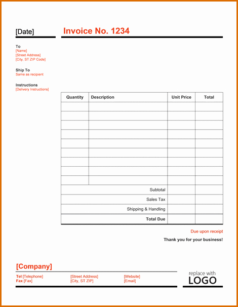 Microsoft Word Invoice Template Free Inspirational 6 Ms Word Invoice Template