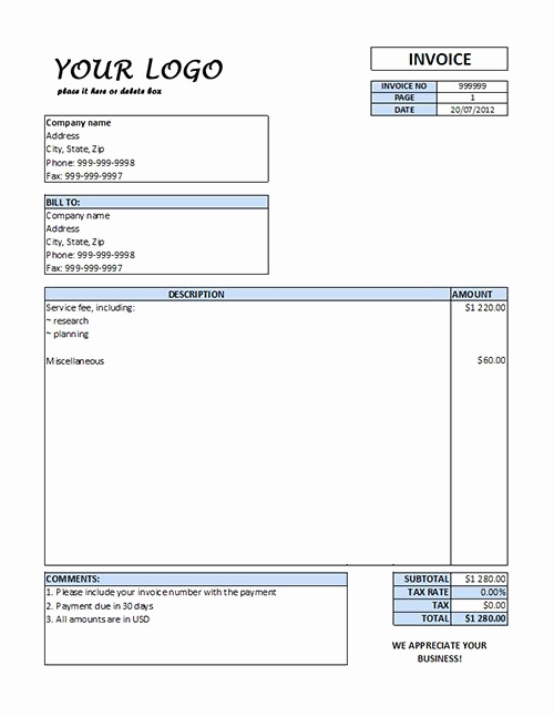 Microsoft Word Invoice Template Free Lovely Free Downloads Invoice forms