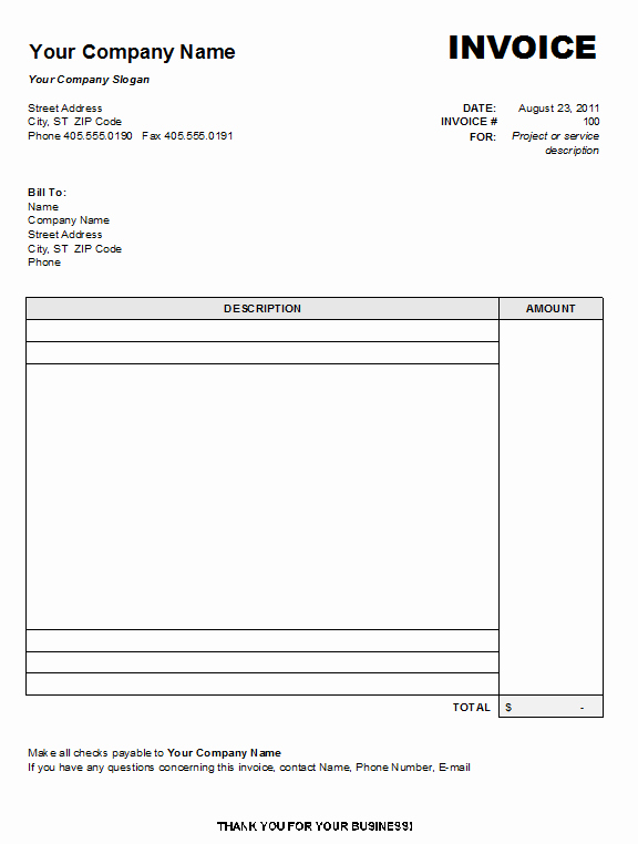 Microsoft Word Invoice Template Free New Use This Blank Invoice Template to Create Professional