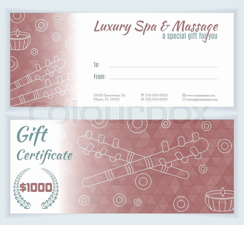 Money Gift Certificate Template Awesome Spa Massage T Certificate Template with Hand Drawn