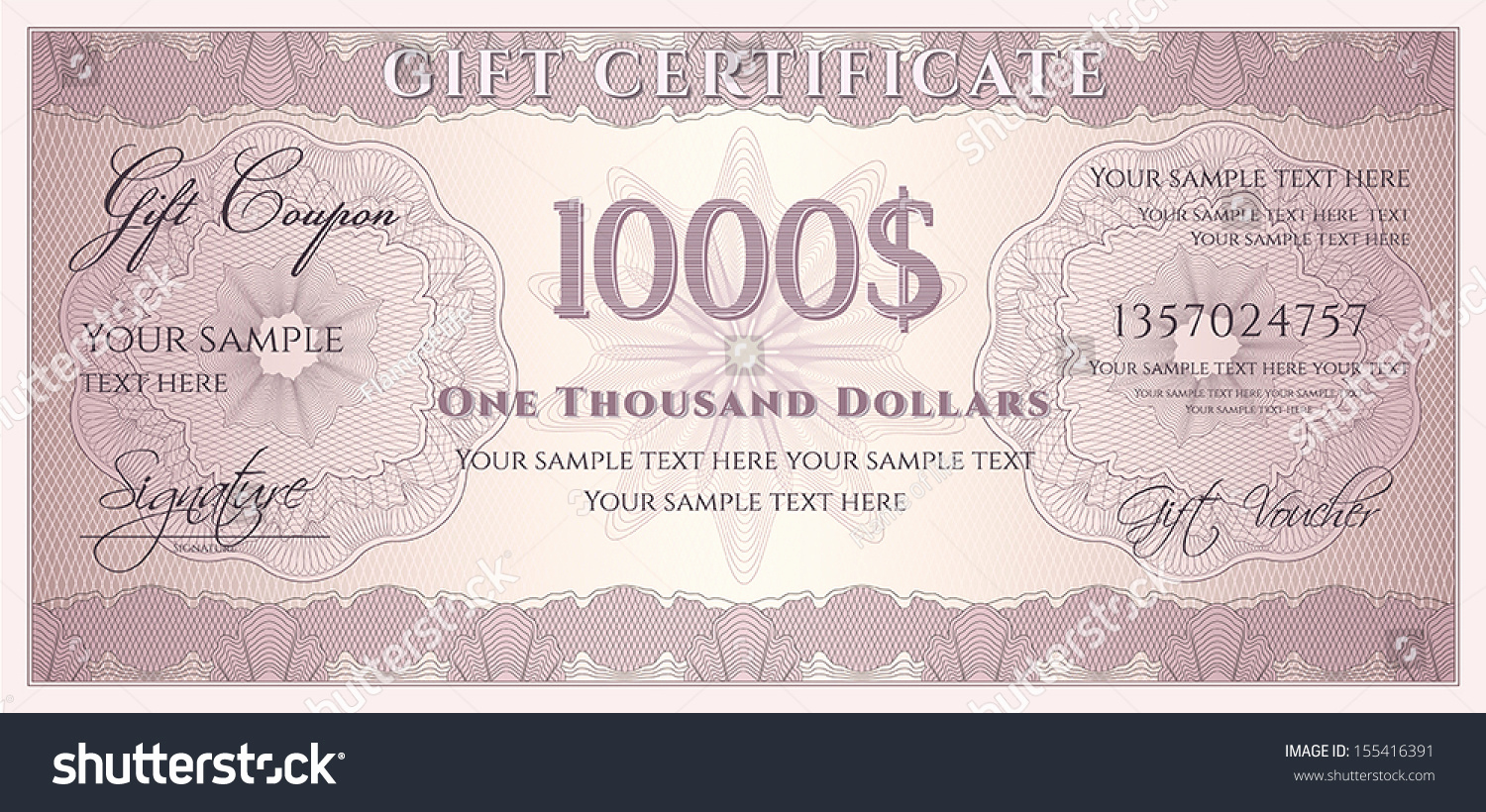 Money Gift Certificate Template Beautiful Voucher Gift Certificate Coupon Ticket Template Stock