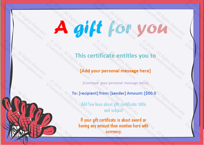 Money Gift Certificate Template Lovely Artistic Frame Gift Certificate Template