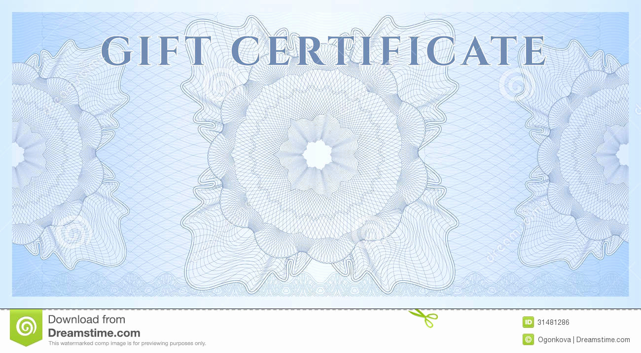 Money Gift Certificate Template New Blue Gift Certificate Voucher Template Pattern Stock