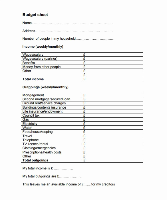 Monthly Budget Template Pdf Elegant 12 Monthly Bud Templates