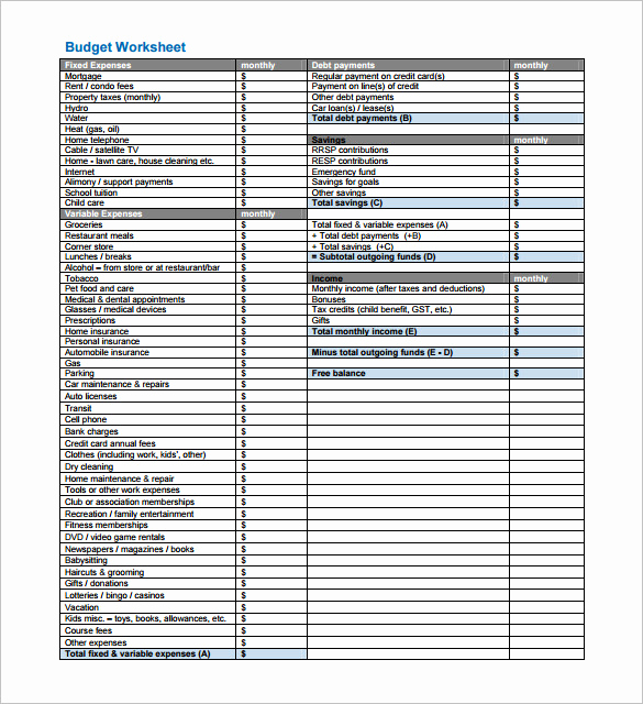 Monthly Budget Template Pdf Fresh Simple Blank Bud Worksheet Printable Template Pdf