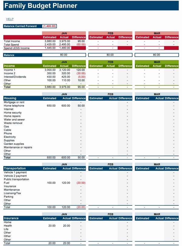 Monthly Family Budget Template Beautiful Download Free Family Bud Spreadsheet for Microsoft