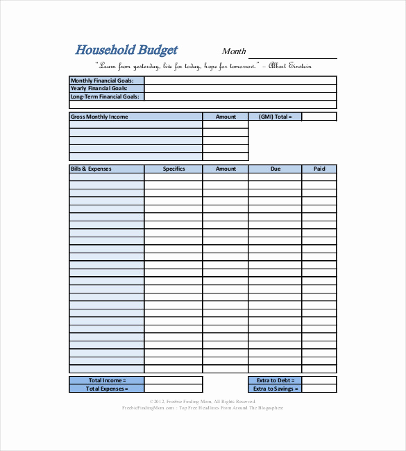 Monthly Family Budget Template New 13 Household Bud Templates Free Sample Example