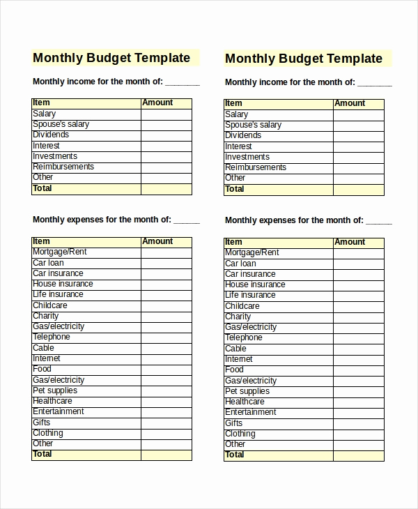 Monthly Family Budget Template New 30 Excel Monthly Bud Templates Word Excel Pages