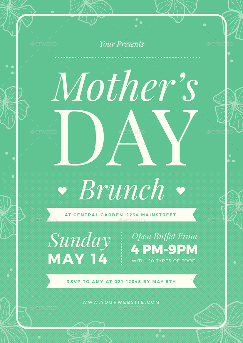 Mothers Day Menu Template Fresh Mothers Day Brunch Flyer 02 by Vynetta