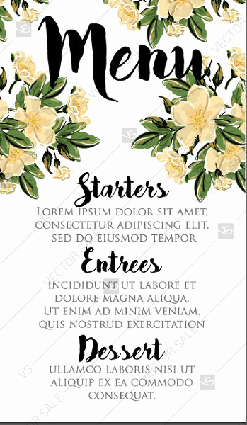 Mothers Day Menu Template Inspirational Menu Wedding Invitation Vector Card Template Romantic