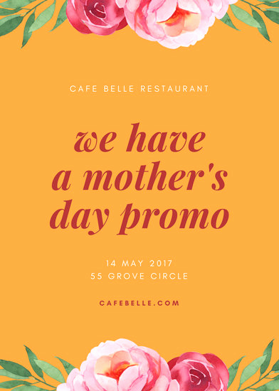 Mothers Day Menu Template New Customize 87 Restaurant Flyer Templates Online Canva