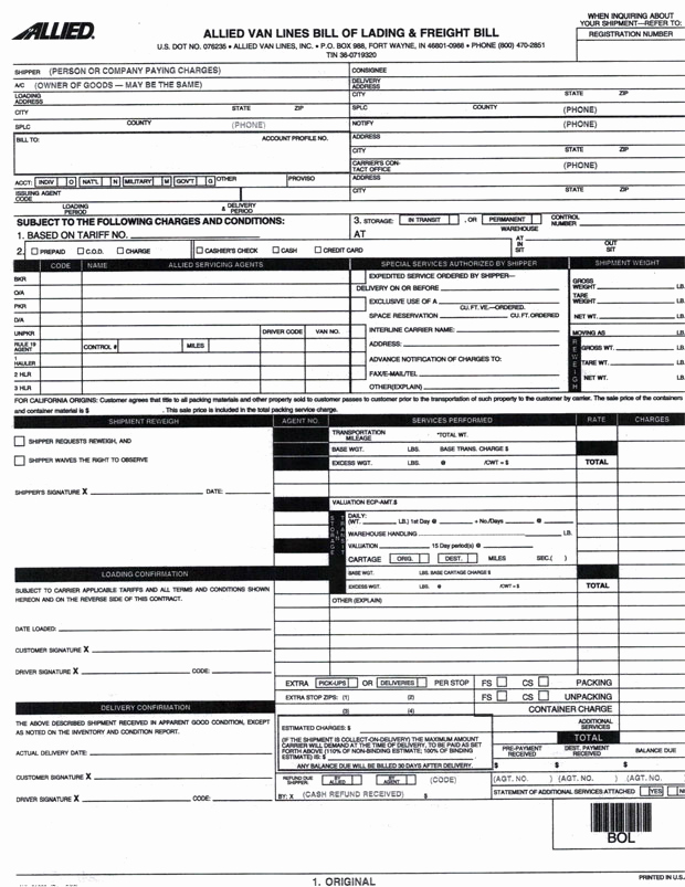 Moving Company Invoice Template Beautiful the Importance Of the “bill Of Lading”