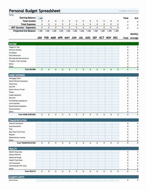 Ms Office Budget Template Unique Download the Personal Bud Spreadsheet From Vertex42