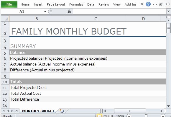 Ms Office Budget Template Unique Monthly Family Bud Template for Excel