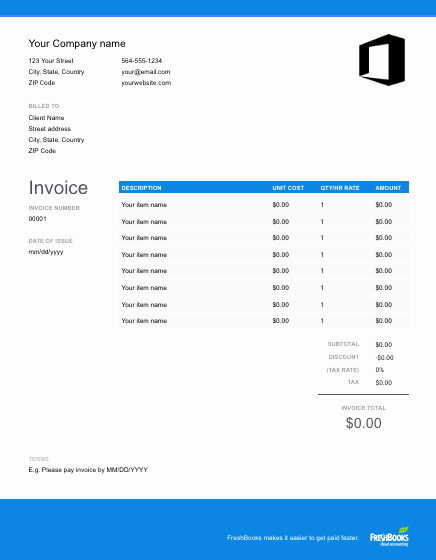 Ms Office Invoice Template Awesome Ms Fice Invoice Template Free Download