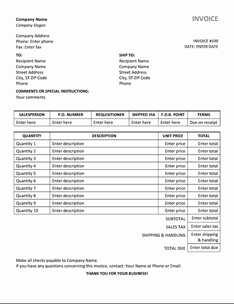 Ms Office Invoice Template Best Of Sale Fice Templates for Ms Fice software