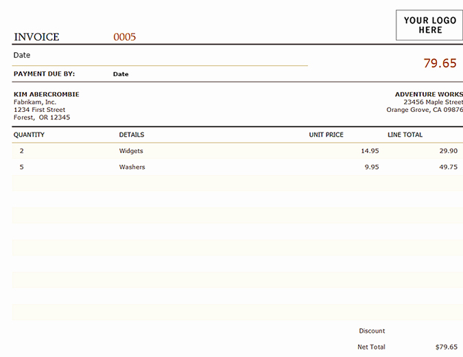 Ms Office Invoice Template Elegant Invoices Fice