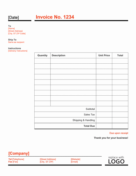 Ms Office Invoice Template Fresh Design Invoice Template Word