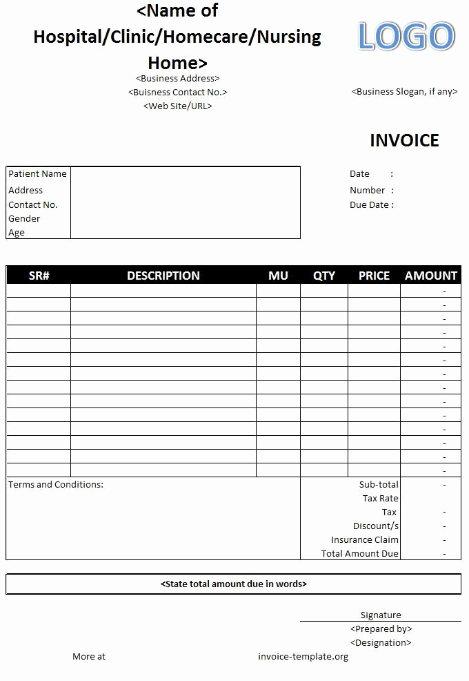 Ms Office Invoice Template Fresh Medical Billing Invoice Template Free