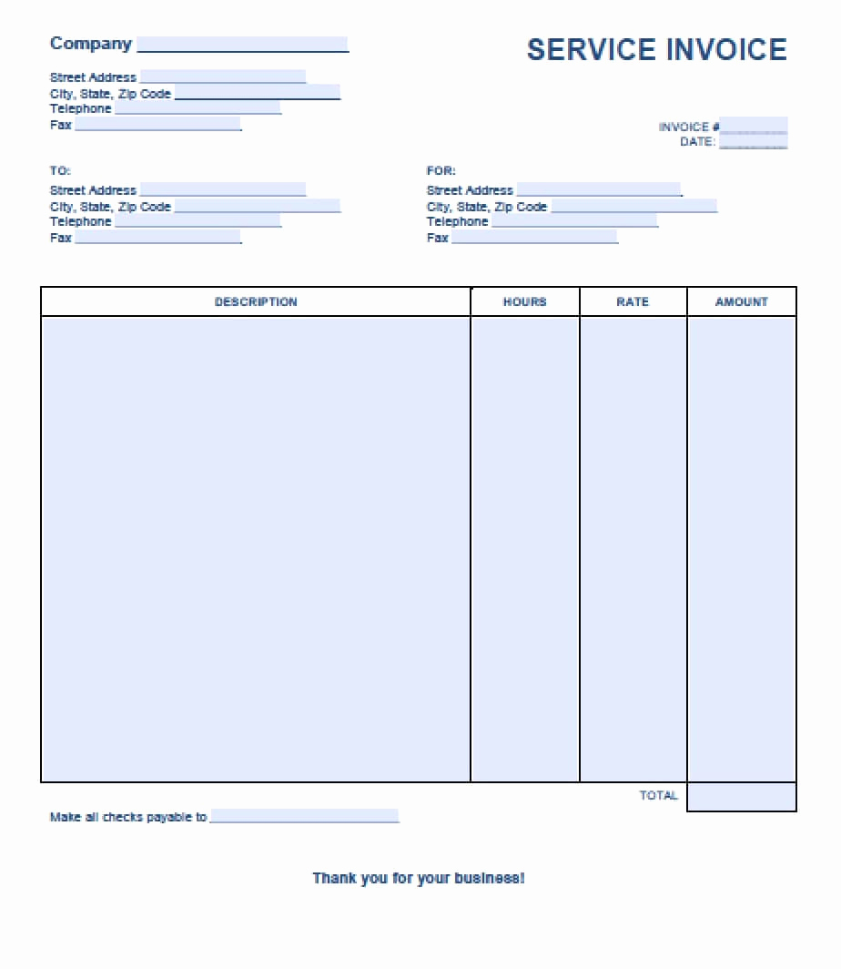 Ms Office Invoice Template Lovely Free Service Invoice Template Excel Pdf