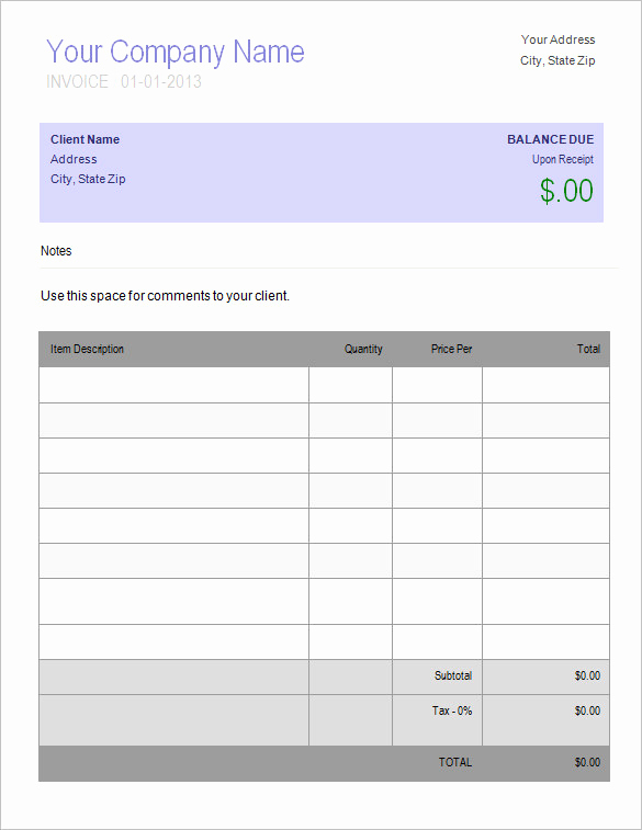 Ms Office Invoice Template Unique 60 Microsoft Invoice Templates Pdf Doc Excel