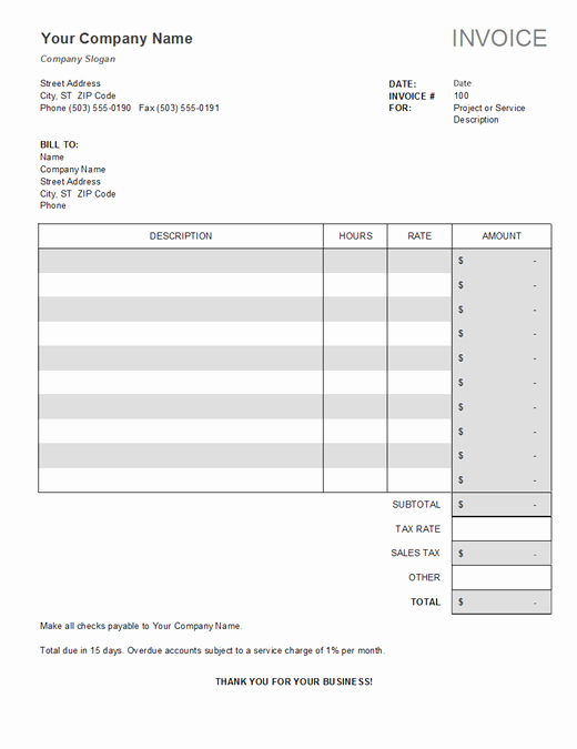 Ms Office Invoice Template Unique Invoices Fice