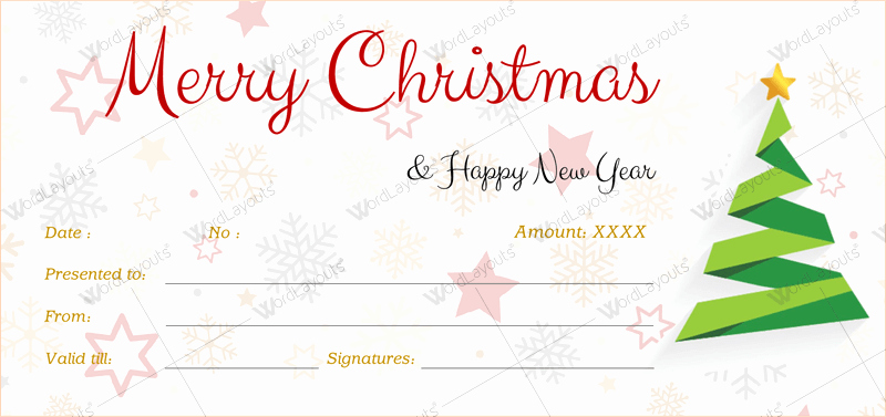 Ms Word Gift Certificate Template Elegant Christmas Gift Certificate Template 39 Word Layouts