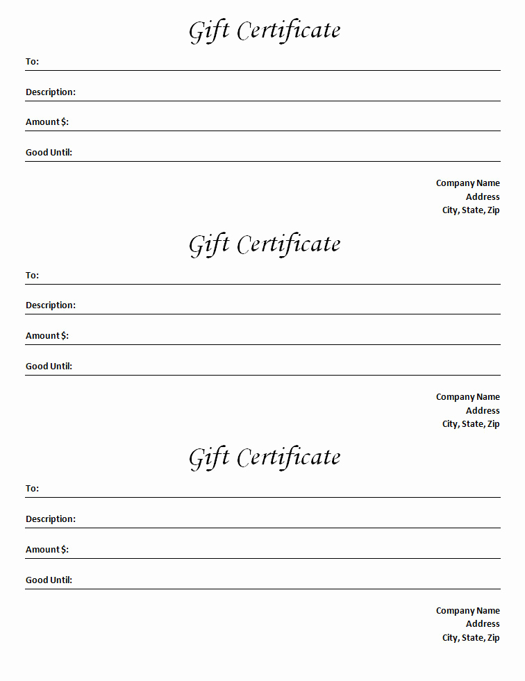 Ms Word Gift Certificate Template Elegant Gift Certificate Template Blank Microsoft Word Document