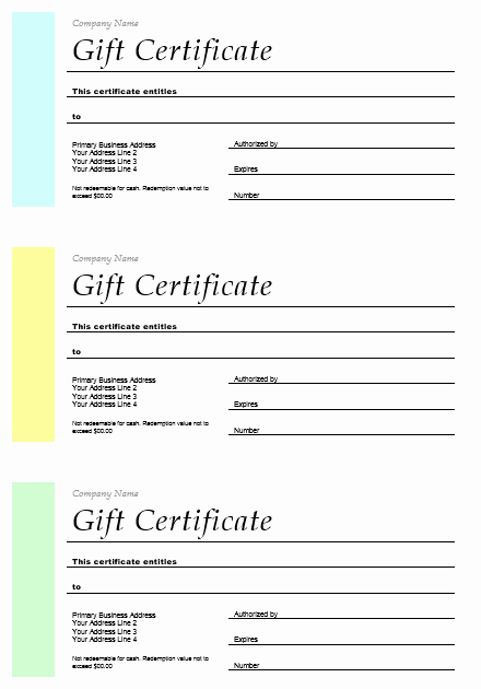 Ms Word Gift Certificate Template Fresh 11 Free Gift Certificate Templates – Word Templates for