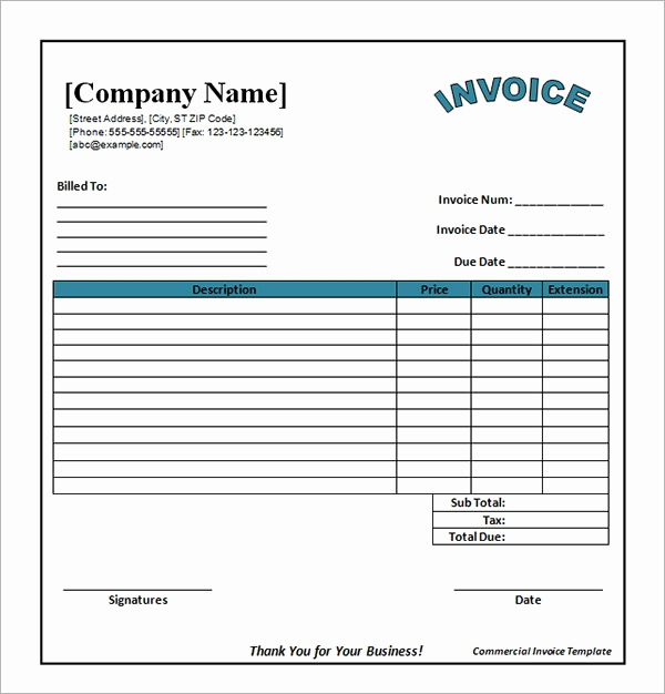 Ms Word Invoice Template Download Beautiful Free 47 Sample Blank Invoice Templates In Word