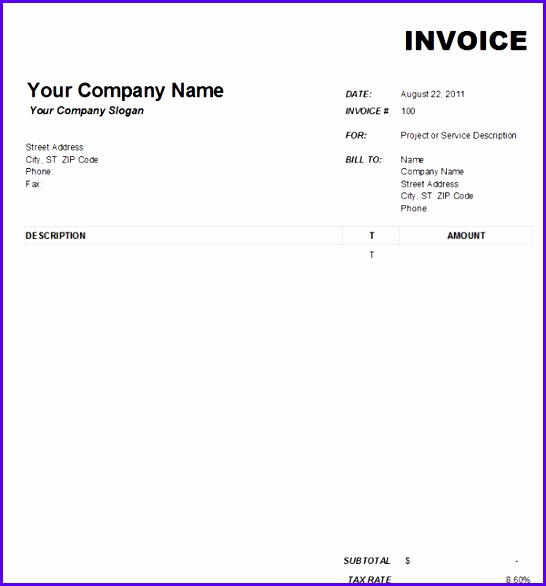 Ms Word Invoice Template Download Elegant 10 Microsoft Excel Invoice Template Free Download