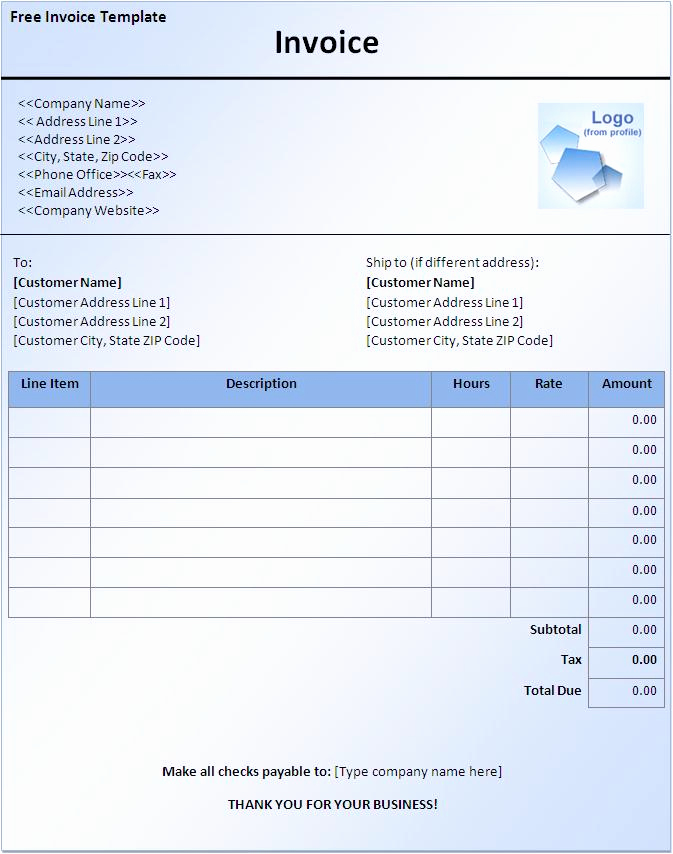 Ms Word Invoice Template Download Elegant Free Download Invoice Template Microsoft Word