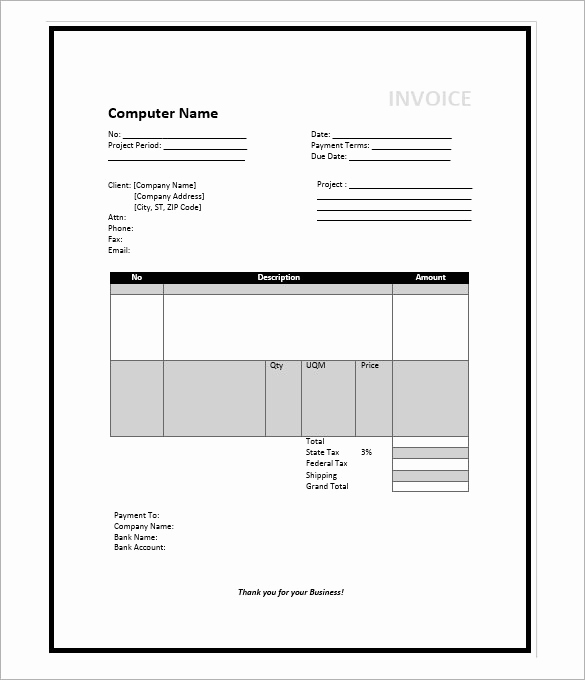 Ms Word Invoice Template Download Fresh Microsoft Invoice Template – 36 Free Word Excel Pdf