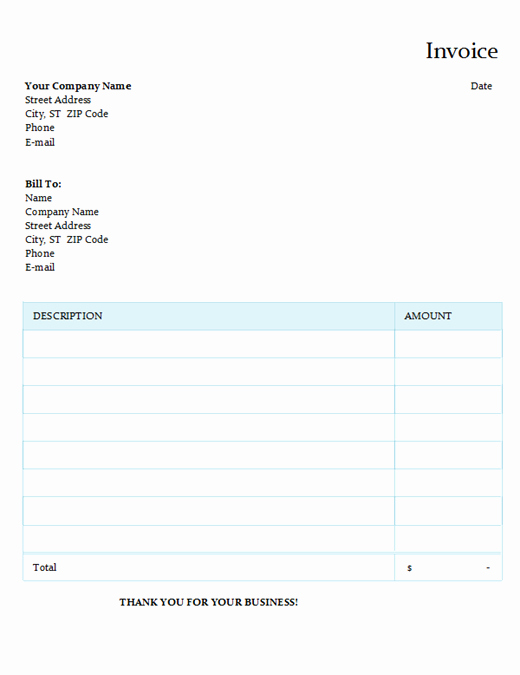 Ms Word Invoice Template Download Inspirational Invoices Fice