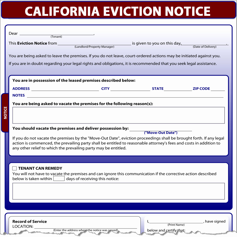 Nc Eviction Notice Template Best Of California Eviction Notice