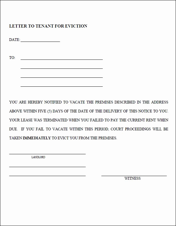 Nc Eviction Notice Template Inspirational 30 Day Eviction Notice form