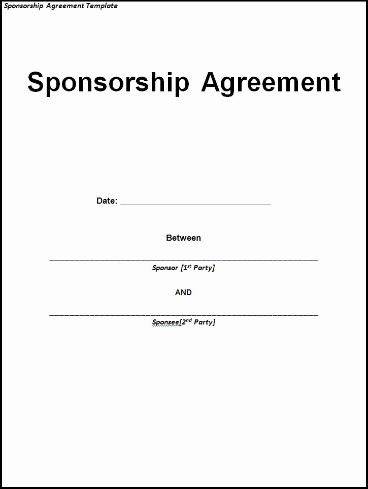 Non Profit Invoice Template Awesome Sponsorship Agreement Sample and Template Use Our