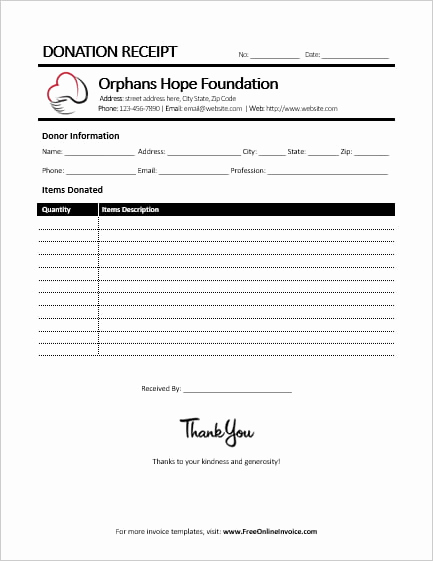 Non Profit Invoice Template Best Of Ms Word Donation Receipt Invoice