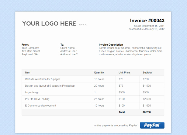 Non Profit Invoice Template Elegant Simple HTML Invoice Template Stationery Templates On