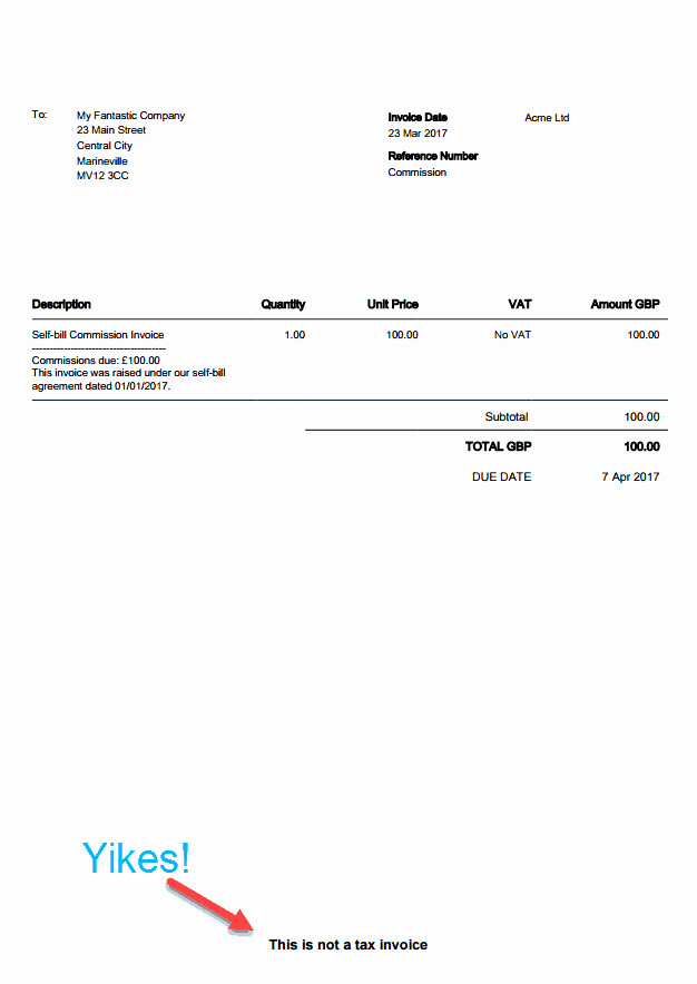 Non Profit Invoice Template Inspirational Self Bill Invoice Example Caseron Cloud Accounting