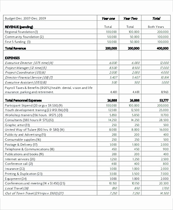 Non Profit Operating Budget Template Best Of Nonprofit Project Bud Template 8 Non Profit Bud