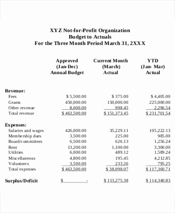 Non Profit Operating Budget Template Luxury 14 Nonprofit Bud Templates Word Pdf Excel